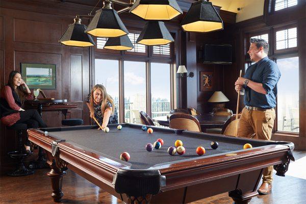 Enjoy billiards and other classic pub games