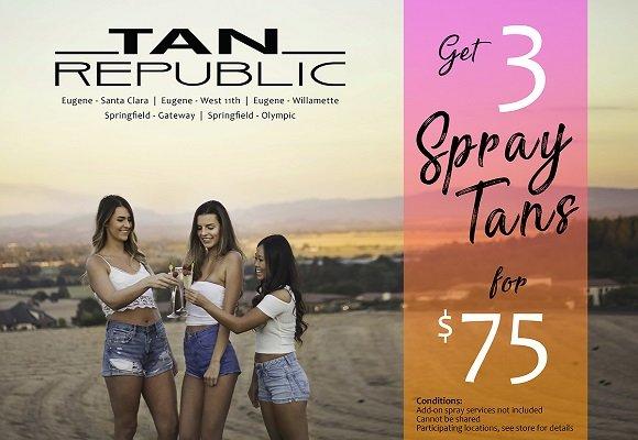 3 spray tans for $75!