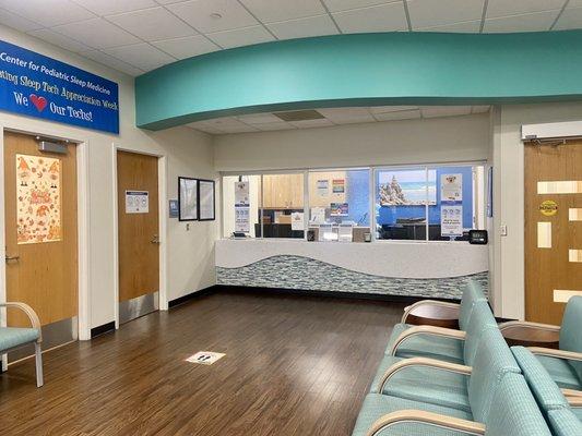 First Floor check-in "desk" for CHKD's Neuroscience Center