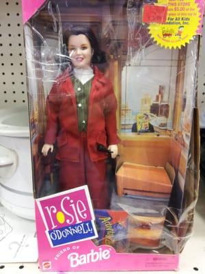 No joke, that is a Rosie O'Donnell Barbie doll. This place has weeeeeird stuff.