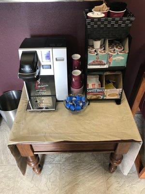 Enjoy some Tea, Hot Chocolate or Coffee during your appointment. We also have Decaf (: