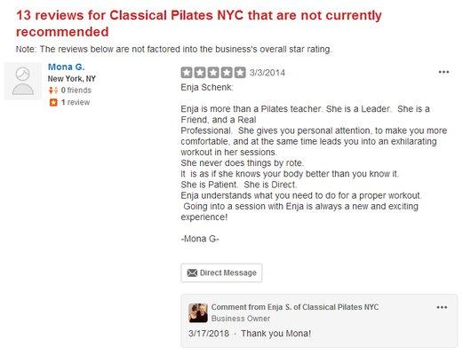 One of 13 5-star reviews hidden by Yelp!