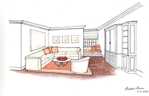 Perspective drawing for Interior Design projects