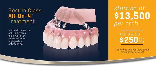 Minimally invasive solution with a fixed full-arch restoration - as low as $250 per month