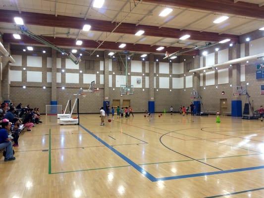 Inside set up for Mighty Mites Basketball