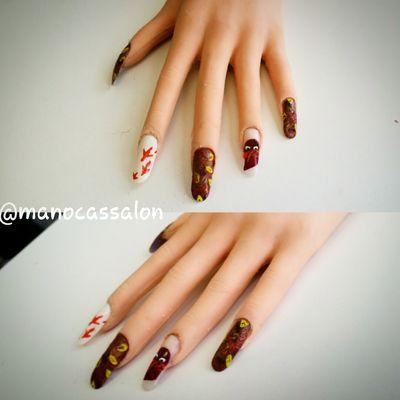 Hokie nail designs by Kristen, our hair and natural nail artist!