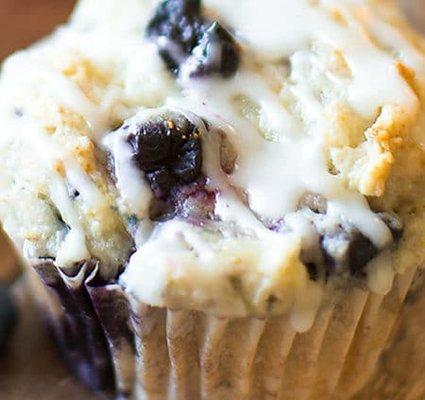 Organic fresh picked blueberries for our blueberry muffins