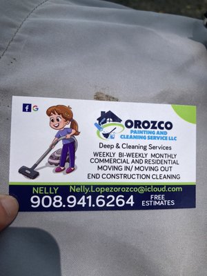 Orozco painting and cleaning services LLC 908-941-6264 I am in Bernardsville and surrounding areas