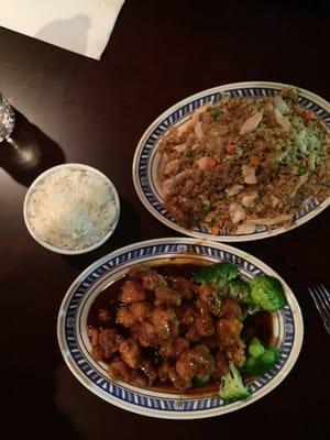 General Tso's Chicken with Chicken Fried Rice.