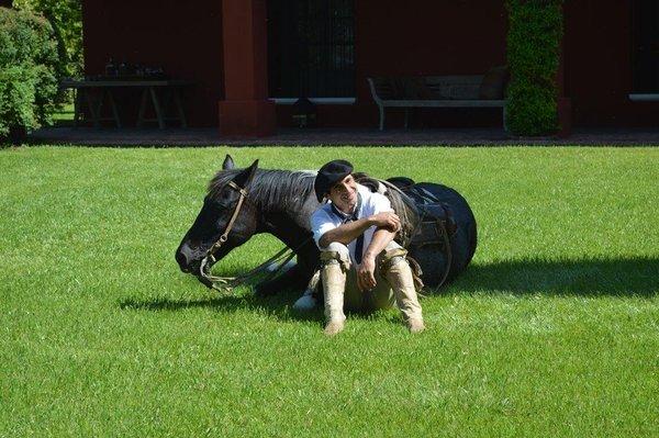 Argentinian Gaucho resting on his awesome horse!