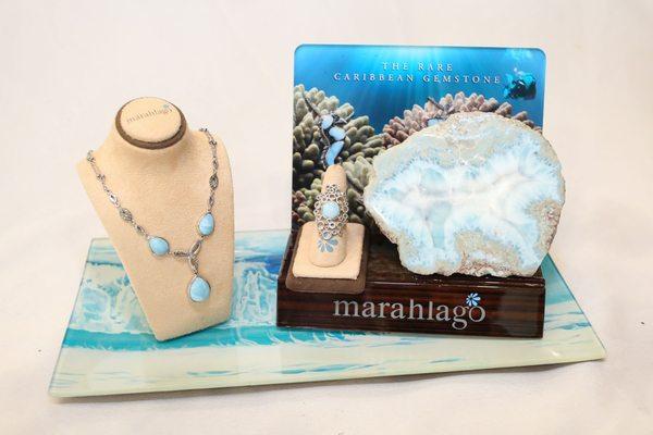 Marahlago Larimar found in only 1km of the world. More rare than tanzanite.