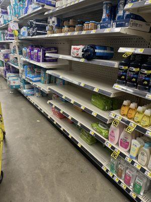 Empty shelves