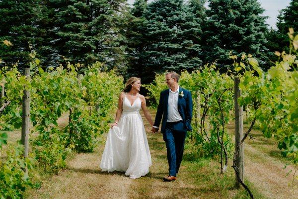 A casual stroll through our vineyard is always romantic.  
 
 thewildphern.com