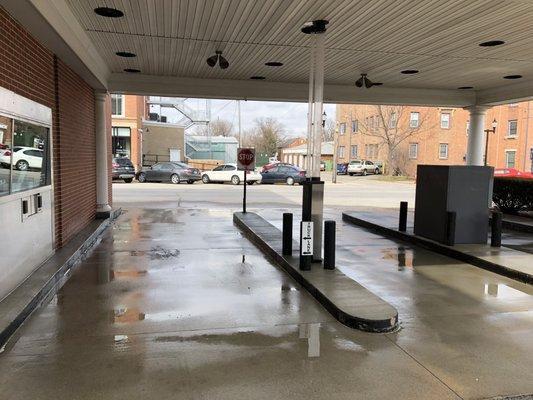 Bank drive-thru after power washing