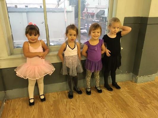 Adorable students in our Ballet/Tap I class.