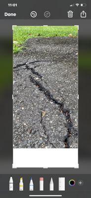 Large crack