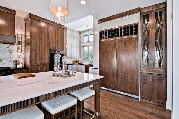 Custom Kitchen Cabinets and Island - Stain Grade