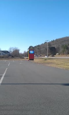 Sign and parking lot