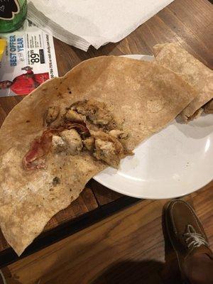 Their pathetic excuse of a chicken bacon and ranch wrap