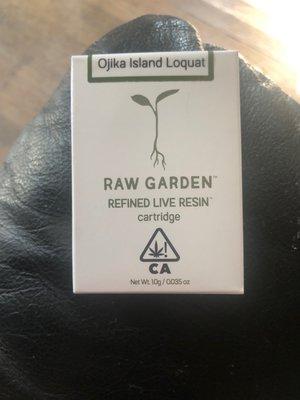 Raw Garden Refined Live Resin Cartridge   Strain: Ojika Island Loquat 82.46% THC 2.0%CBD