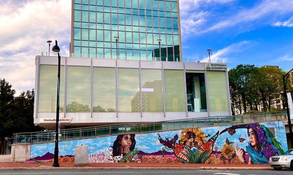 Mural by Corey pane - Cirque de Soleil - 108 state st side of shipman & Goodwin building