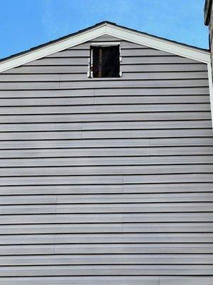 Attic Cap fell off the newly installed siding