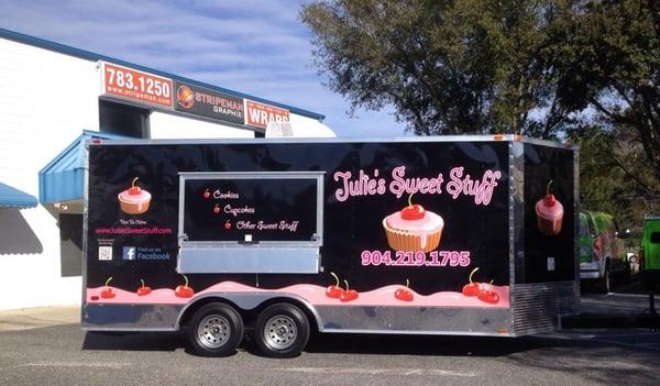 Food Trucks & Trailers Galore! Julie's Sweet Stuff named #1 Cupcakes in Jacksonville by Stripeman Graphix Team.