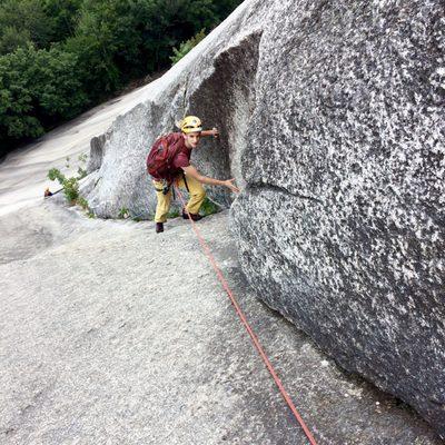 The beautiful arch of Standard Route, Whitehorse Ledge.  North Conway, New Hampshire.