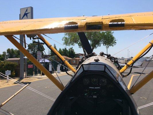 Waiting our turn at the fuel pumps.