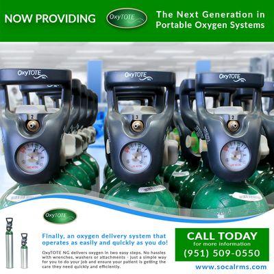 We carry & deliver OxyTOTE NG- The Next Generation of Portable Oxygen Delivery Systems.