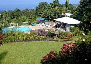 looking out at the poolside from the lanai