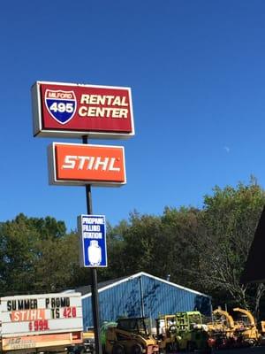 Milford 495 Rental Center -- 189 Medway Road / Route 109, Milford           Sign