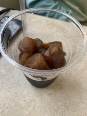 Iced coffee.  With frozen coffee cubes!