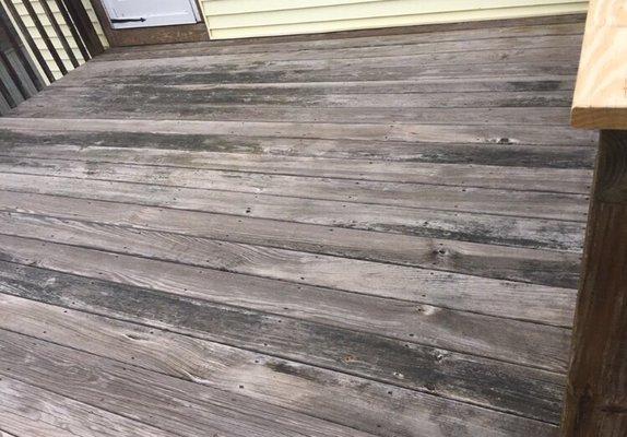 BEFORE PRESSURE WASHING DECK