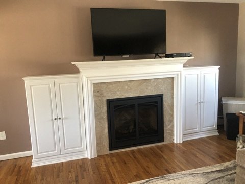 Mantel Cabinets, custom made.