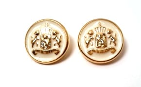 Chic crest vintage button earrings