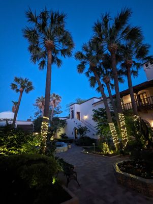 Courtyard at night