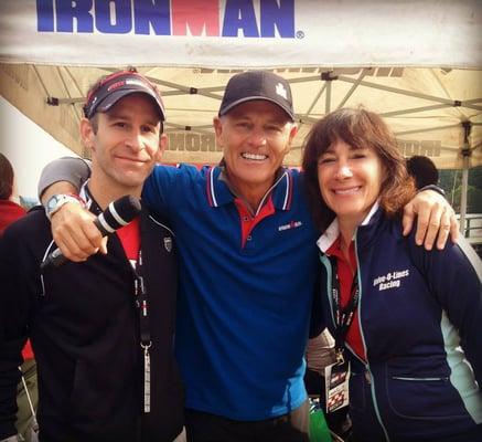 DrStu, Mike Reilly "Voice of the IRONMAN" and Laura Fucci, PT @ IRONMAN Lake Placid.