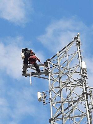 Radio tower climb