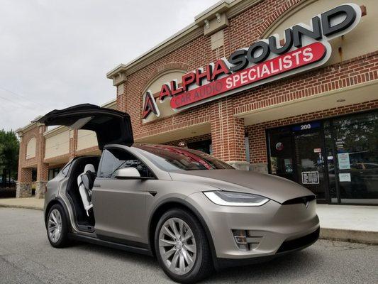 Vinyl wrapped Tesla Model X