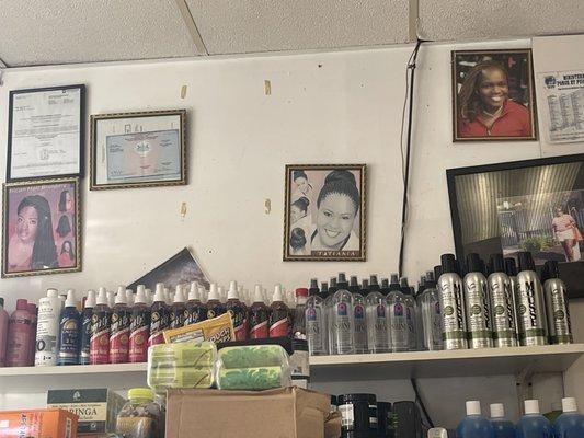 Display of beauty product inside the saloon.