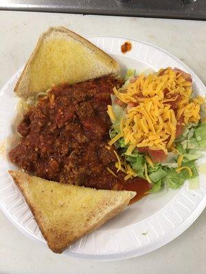 The Thursday Special is Spaghetti with Toast & Salad