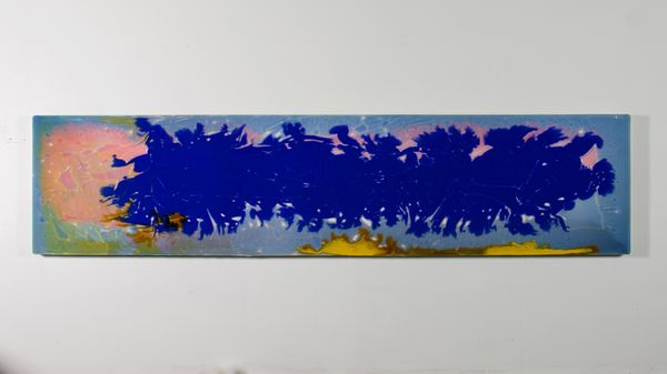 Resin and pigment on an aluminum frame. 22 x 95 inches