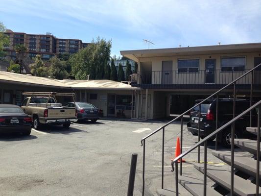 Parking lot and building.  Office is in Suite 8 on second floor.