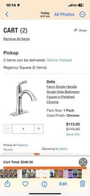 I bought a faucet for my son. He needs a new one in his bathroom.