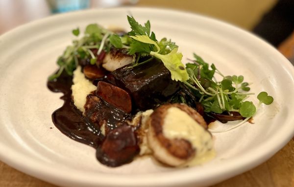 Scallops and short rib