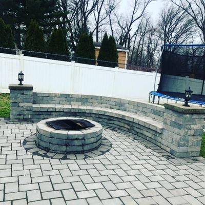 Beautiful job we did cozy up next to fire pit Patio 
Paramus NJ