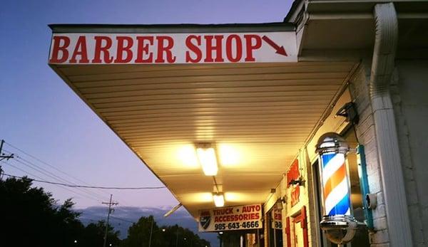 Front Street Barber at dusk... We're almost open!