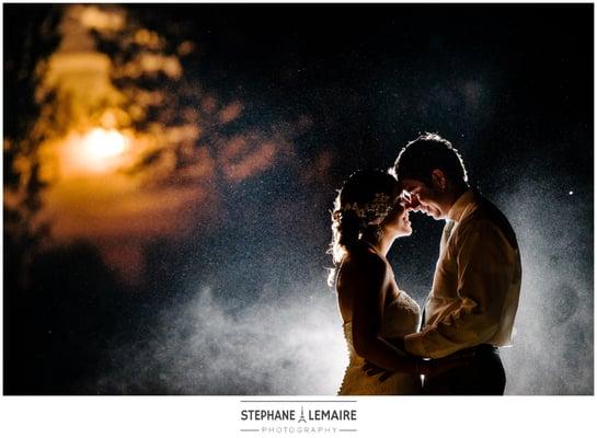 A wedding photo under the moon