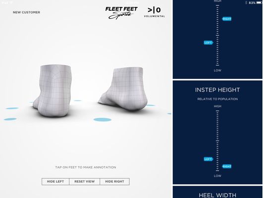 Complimentary 3D foot scan with fit ID technology only at Fleet Feet!